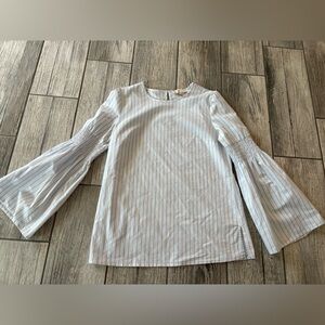 Michael Kors Blue and White Striped Blouse